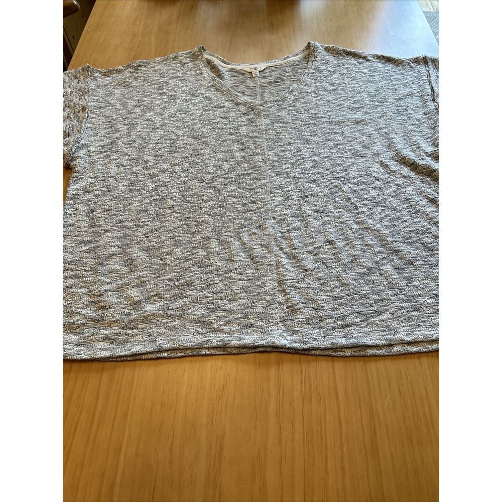 Terra & Sky Plus Size‎ Gray White Cap Sleeve Blouse Women's Size 3X